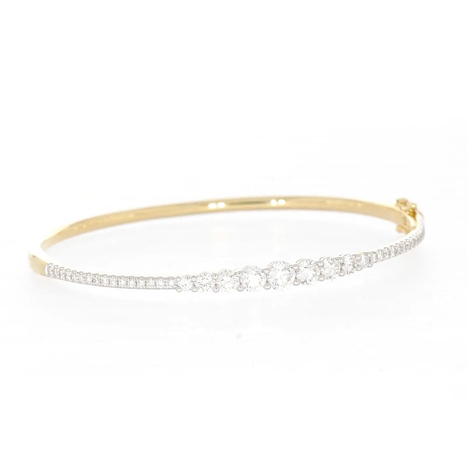 Celebration 9ct Yellow Gold Round Brilliant Cut 2 Carat tw of Lab Grown Diamonds Bangle