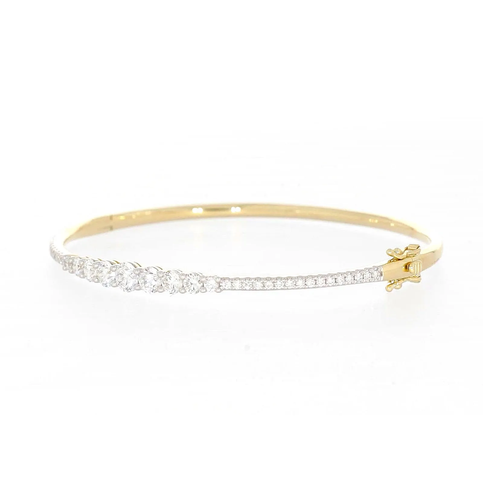Celebration 9ct Yellow Gold Round Brilliant Cut 2 Carat tw of Lab Grown Diamonds Bangle