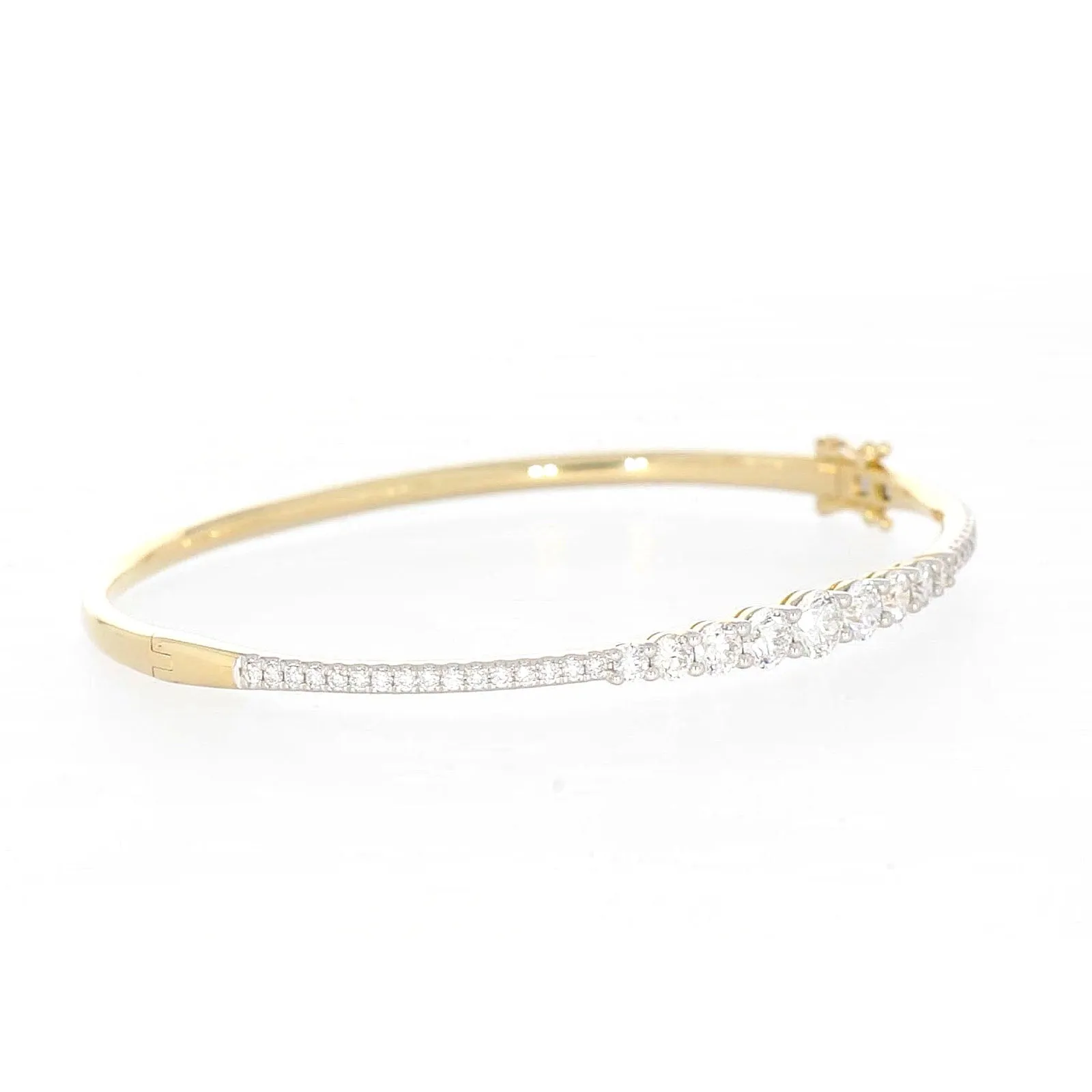 Celebration 9ct Yellow Gold Round Brilliant Cut 2 Carat tw of Lab Grown Diamonds Bangle