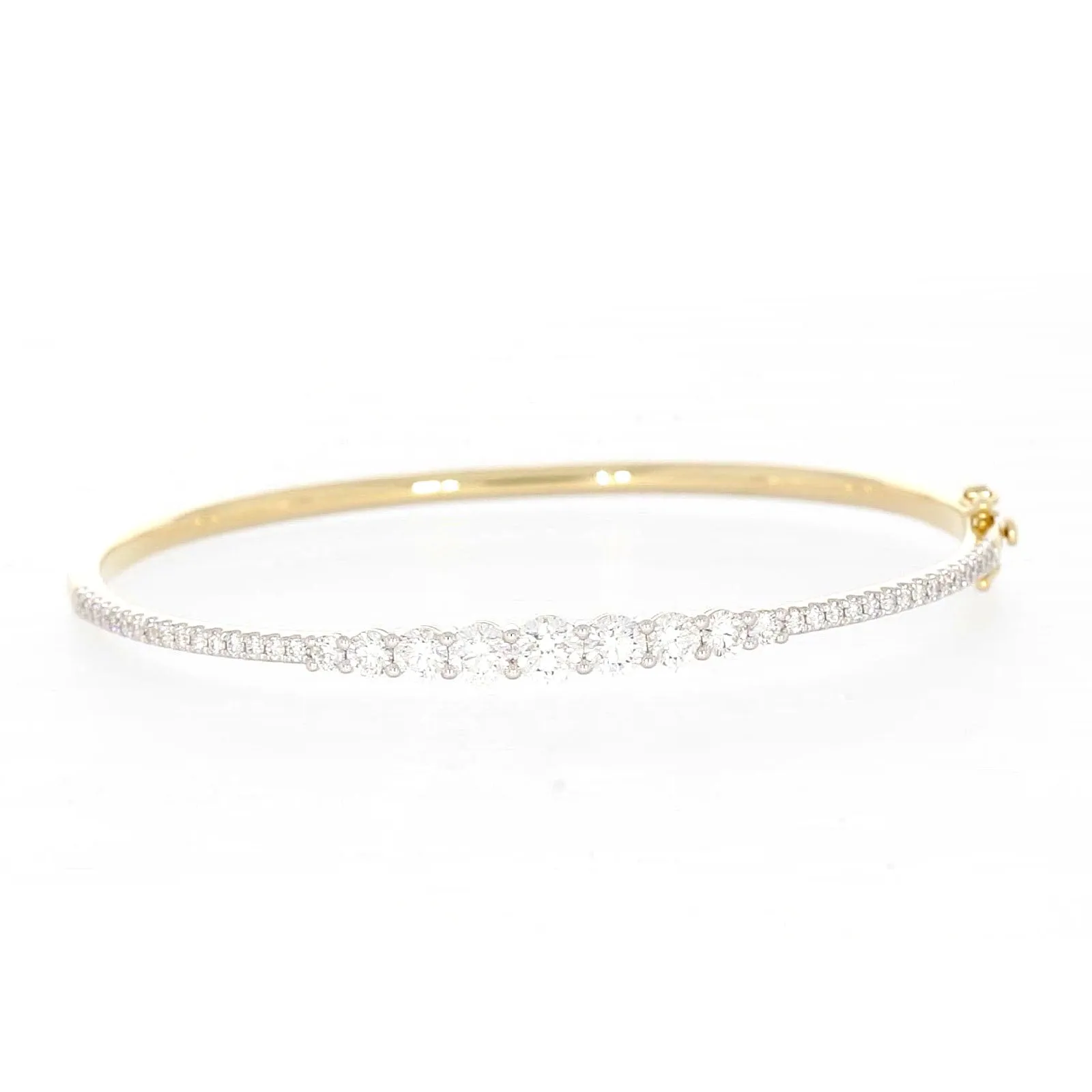 Celebration 9ct Yellow Gold Round Brilliant Cut 2 Carat tw of Lab Grown Diamonds Bangle