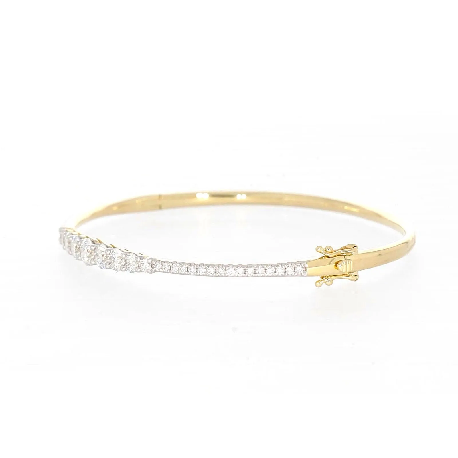 Celebration 9ct Yellow Gold Round Brilliant Cut 2 Carat tw of Lab Grown Diamonds Bangle