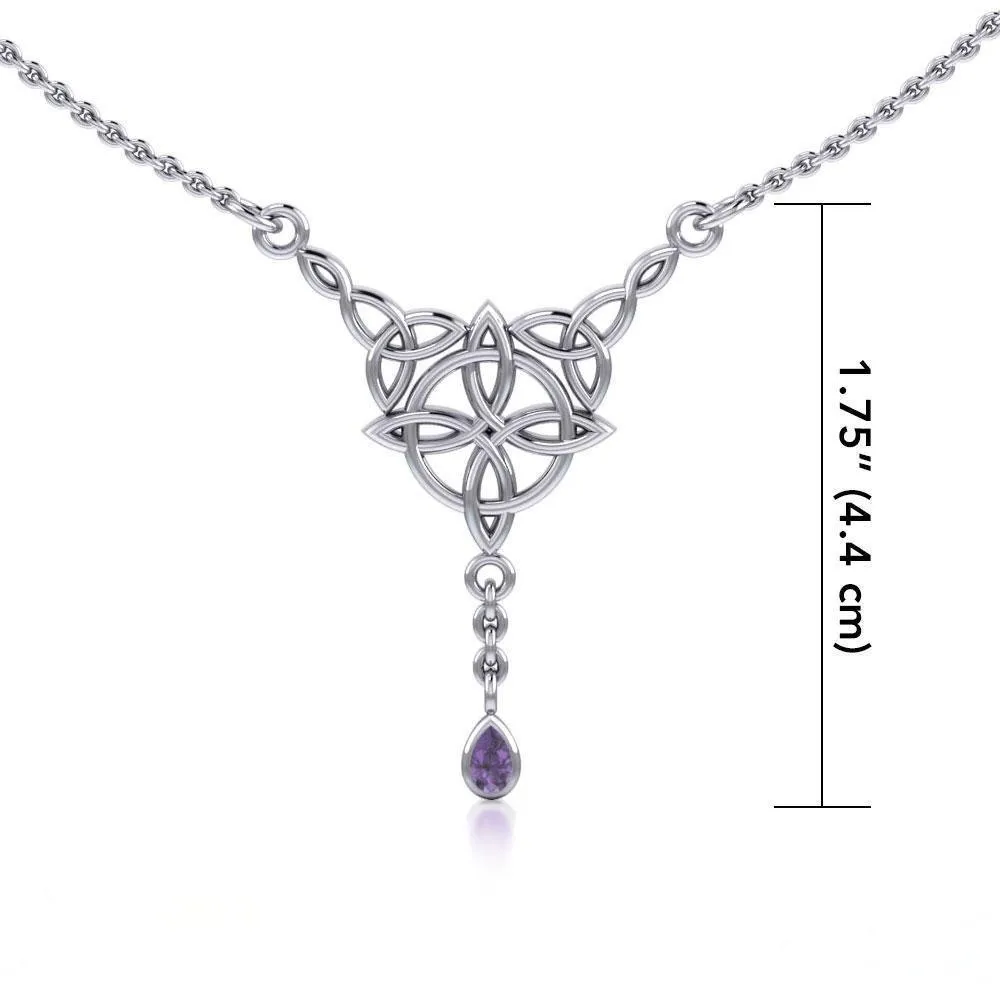 Celtic Quaternary Knot Sterling Silver Necklace TN273