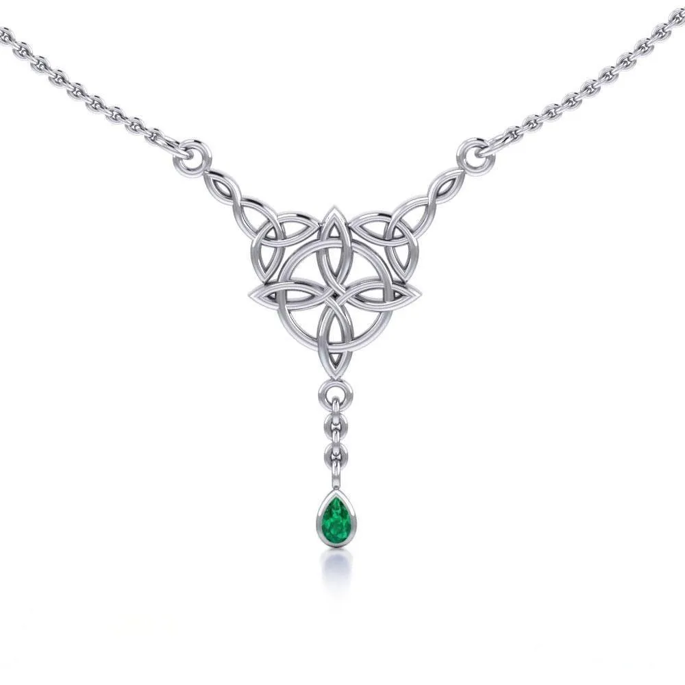 Celtic Quaternary Knot Sterling Silver Necklace TN273