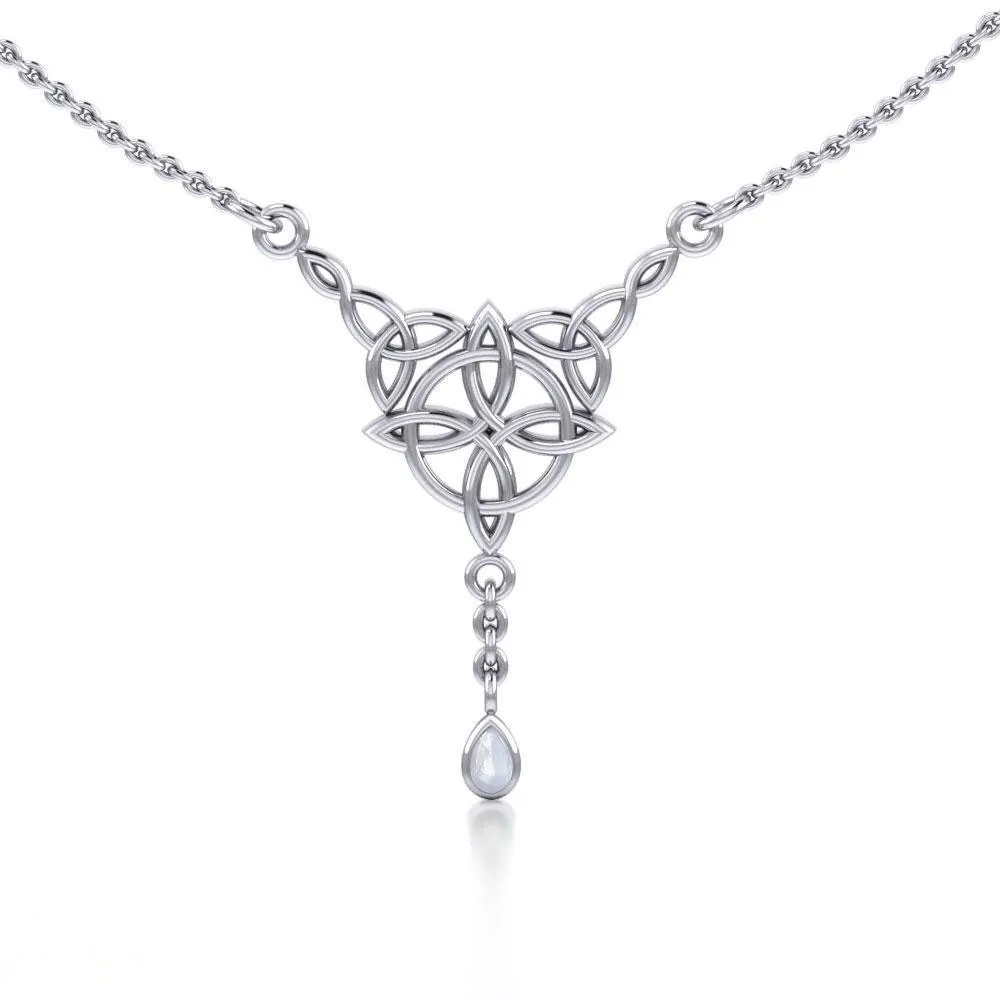 Celtic Quaternary Knot Sterling Silver Necklace TN273