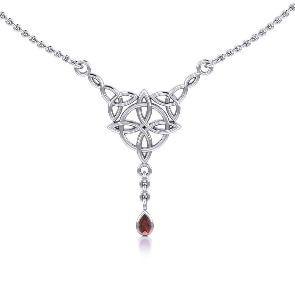 Celtic Quaternary Knot Sterling Silver Necklace TN273