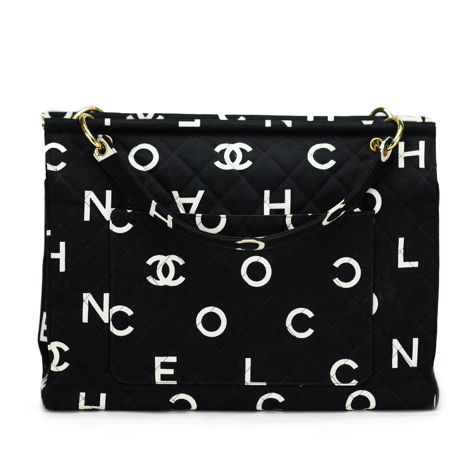 Chanel Vintage Logo Letters Rare Tote