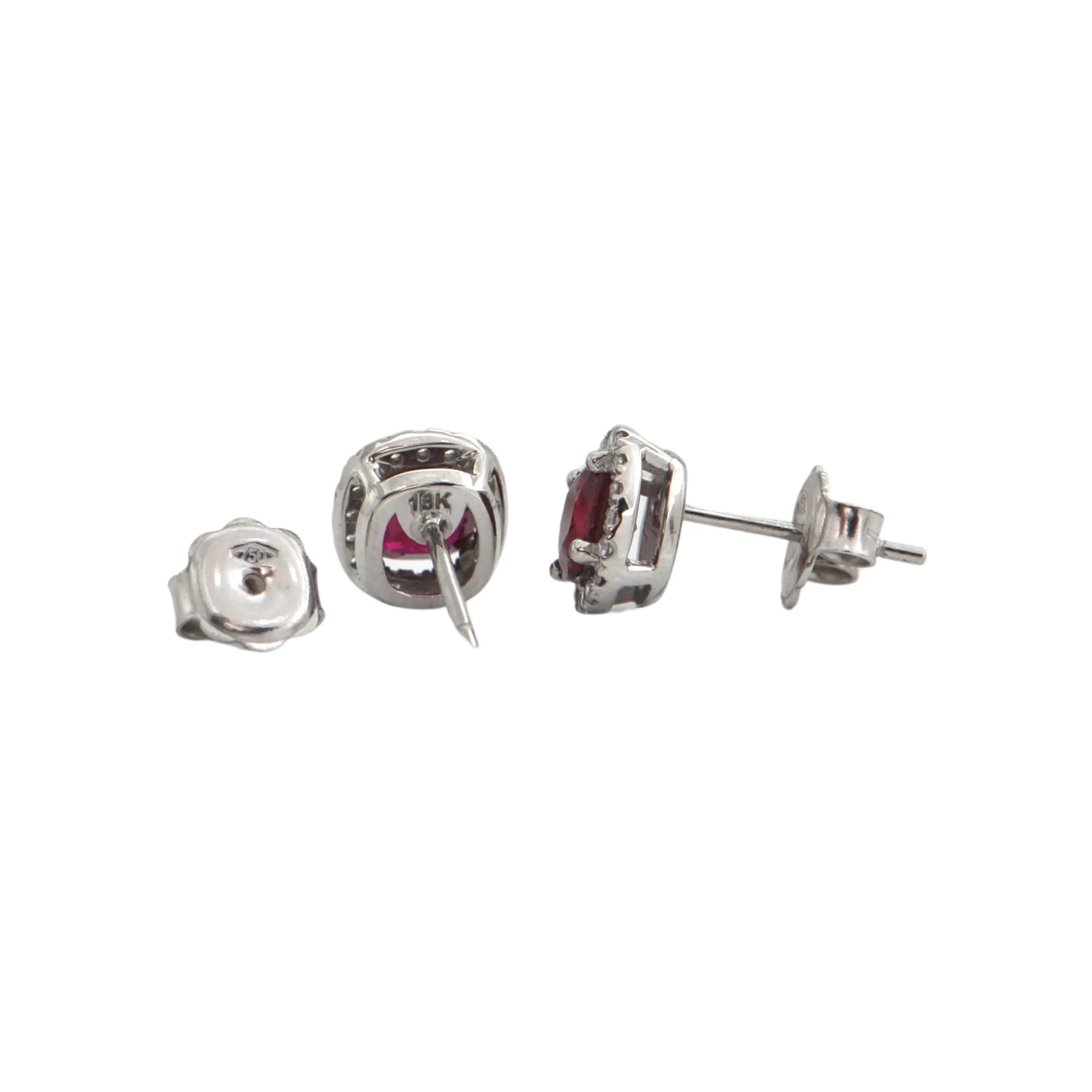 Daisy Exclusive Ruby and Diamond 18k Gold Earrings