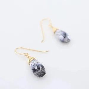 Dendrite Opal Teardrop Earring