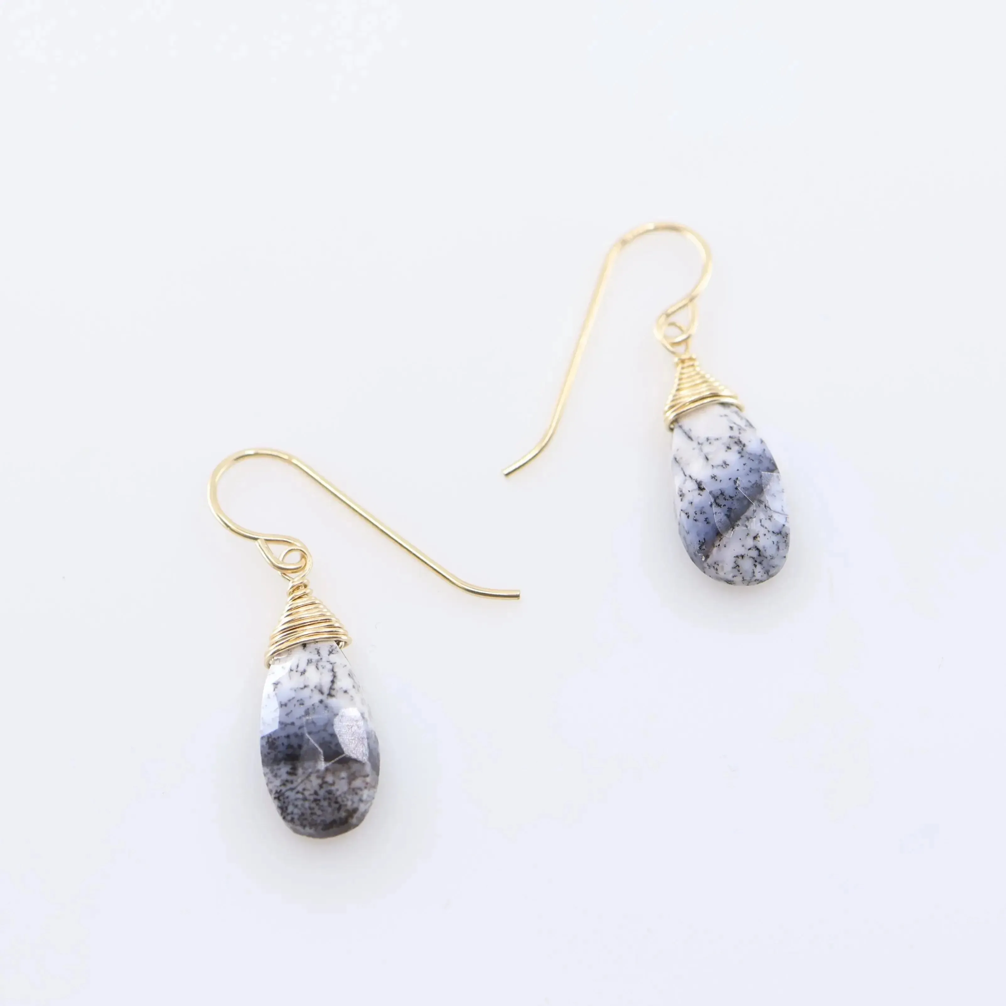 Dendrite Opal Teardrop Earring