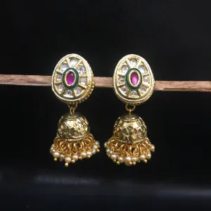 Designer Kundan Jhumki with Pearls 2878-100