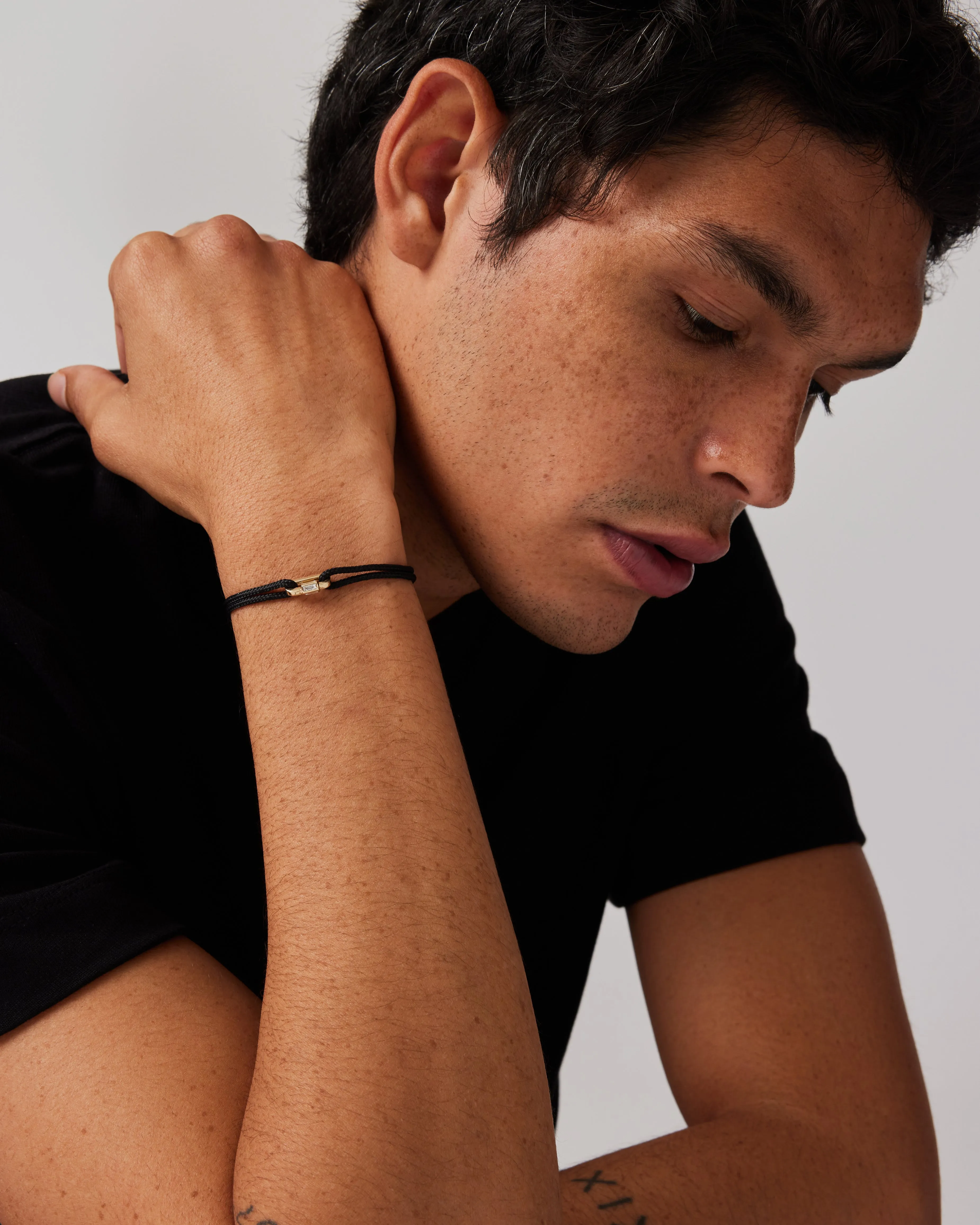 Diamond Lock Cord Bracelet