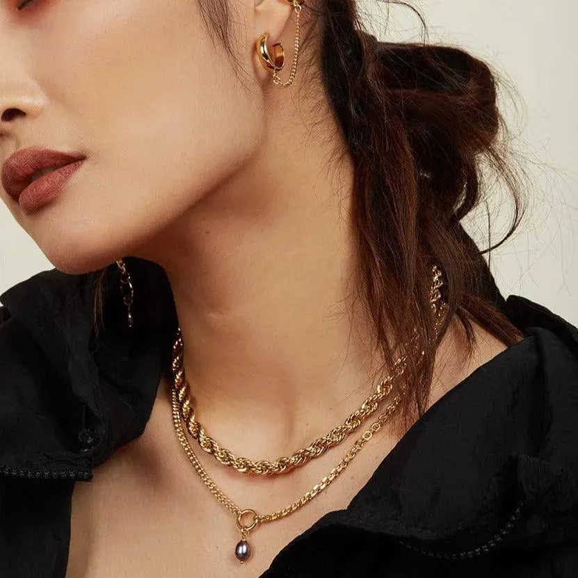 Duo Chain Necklace in Gold