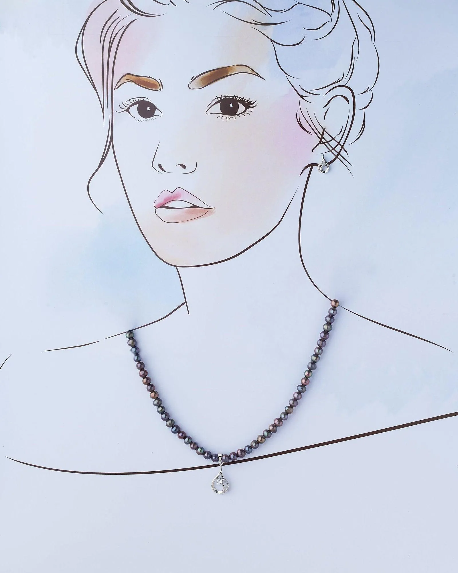 Elegant Pearl Necklace Set