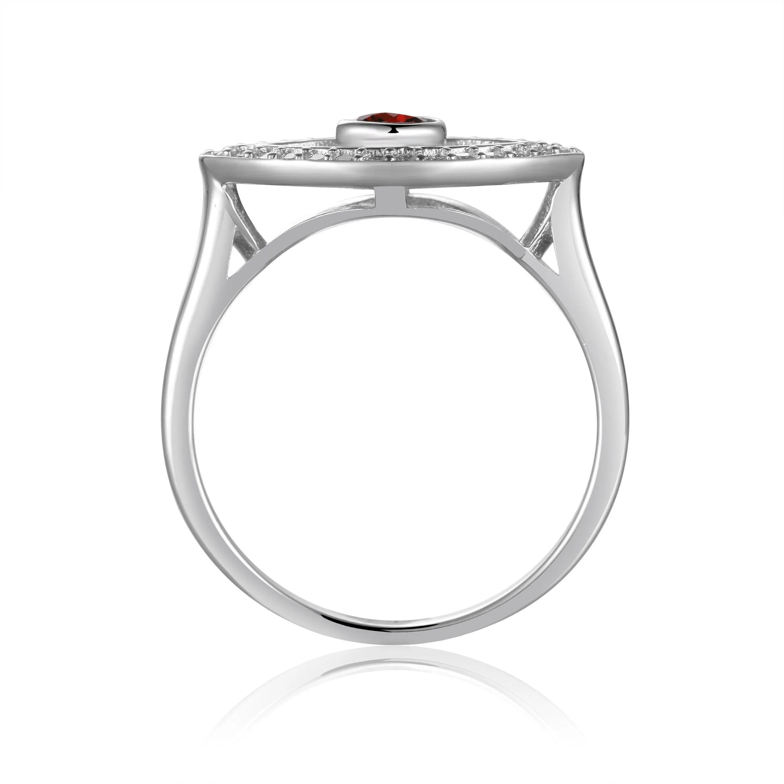 Garnet Evil Eye Ring