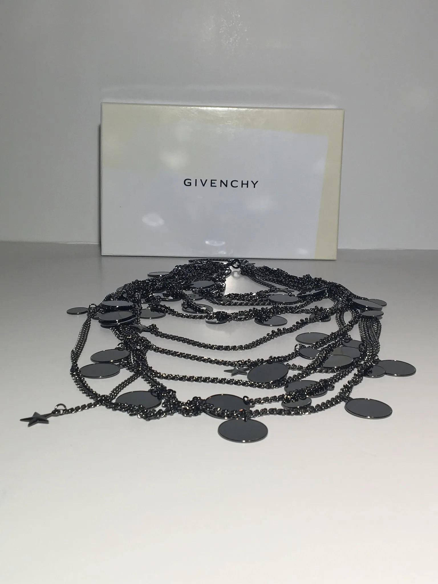 Givenchy - New Long Multi Chain Necklace with Multi Charm - One Size