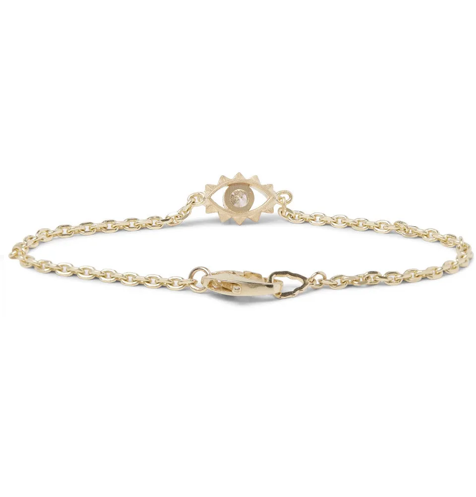 Gold Diamond Evil Eye Bracelet