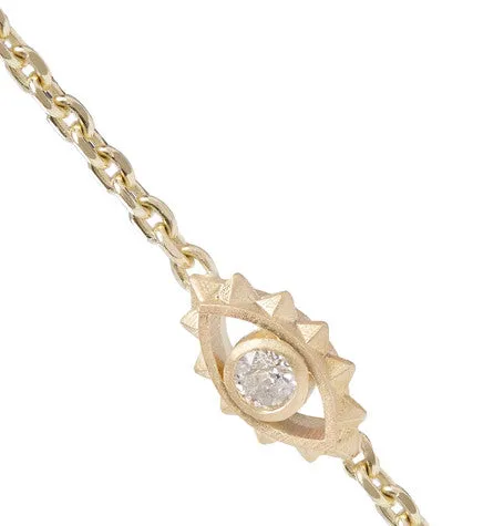 Gold Diamond Evil Eye Bracelet