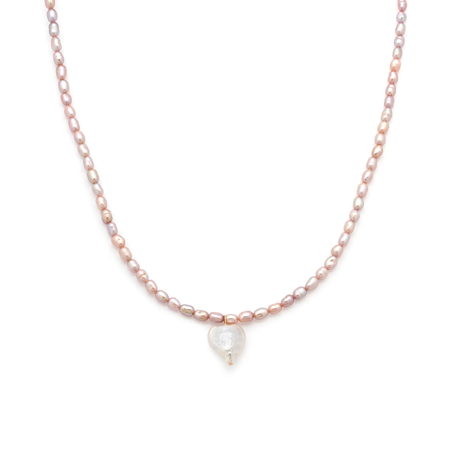 Heart Pearl Necklace | Mauve Pearl