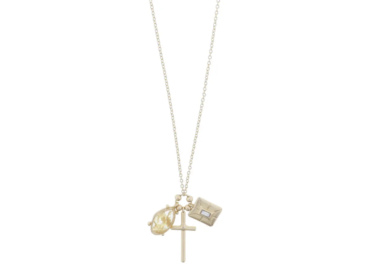 Jane Marie - Charms with Cross Necklace