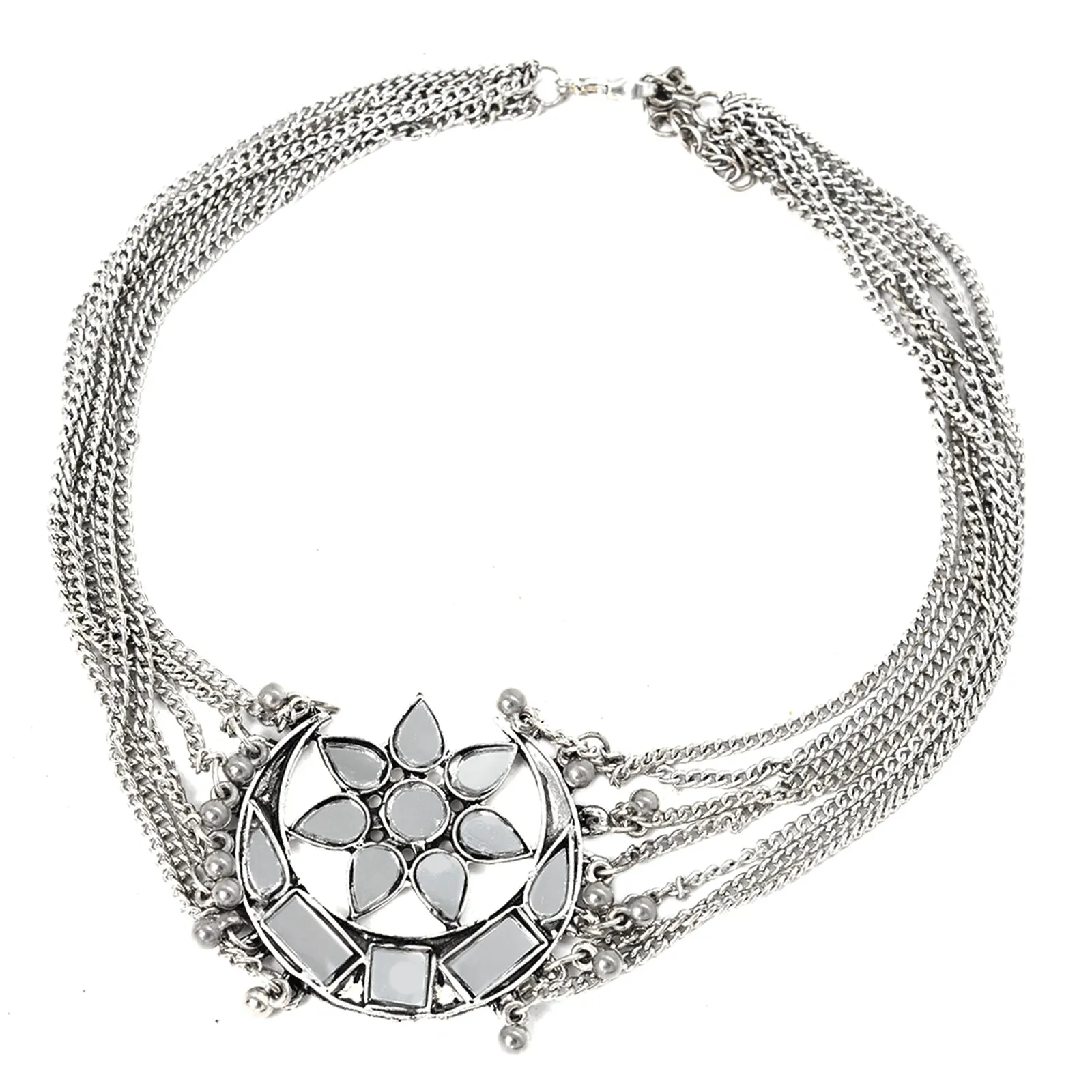Janvi Silver Oxidized Mirror Jewelry Gift Set