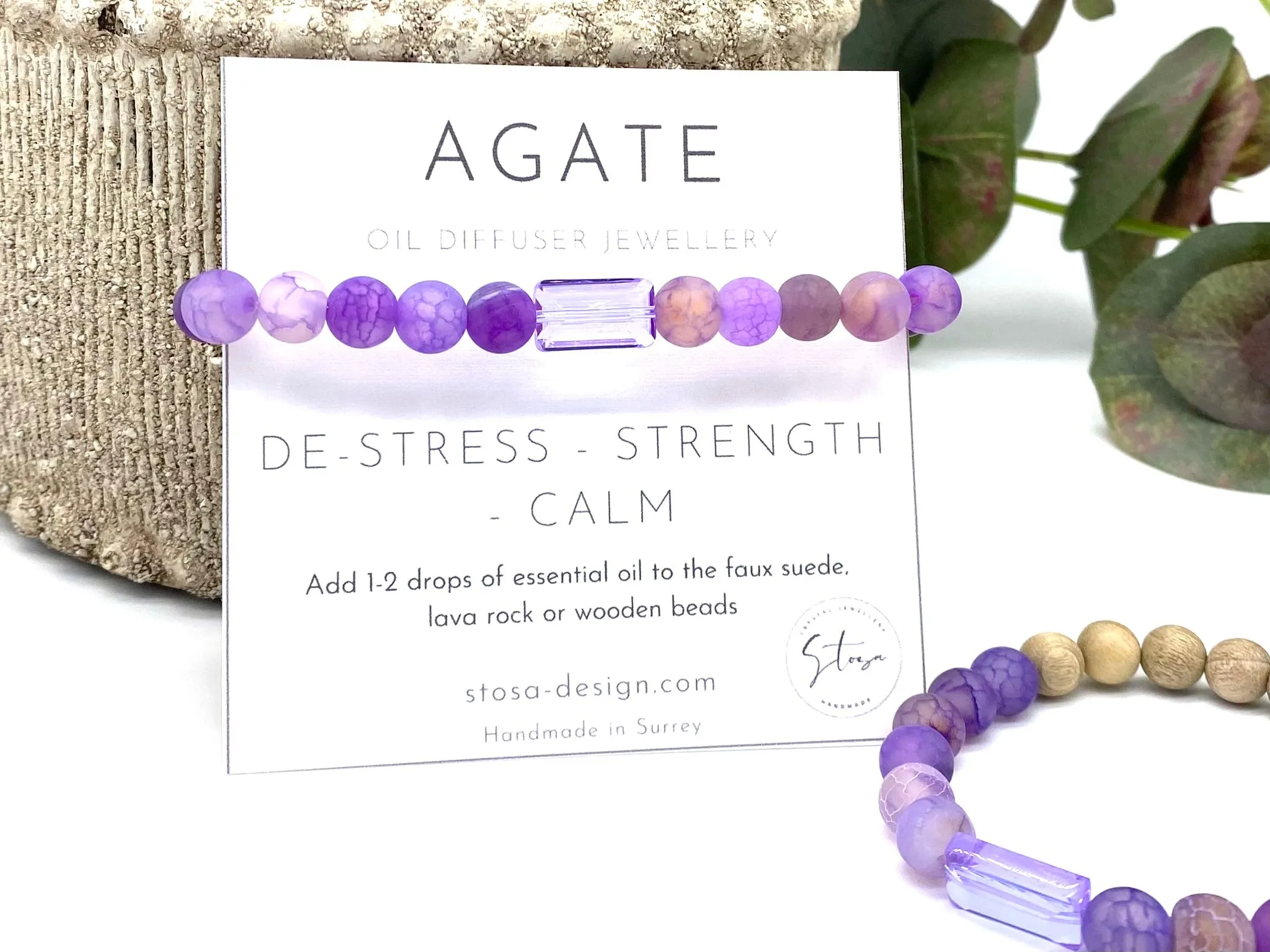Lavender Crystal Diffuser Bracelet