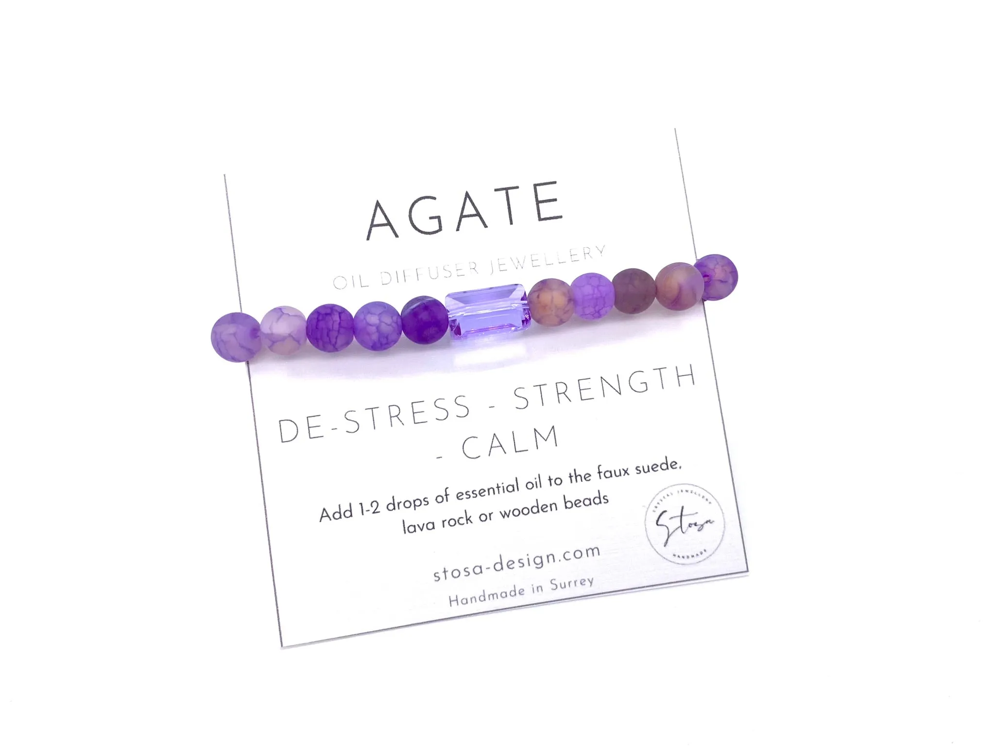 Lavender Crystal Diffuser Bracelet