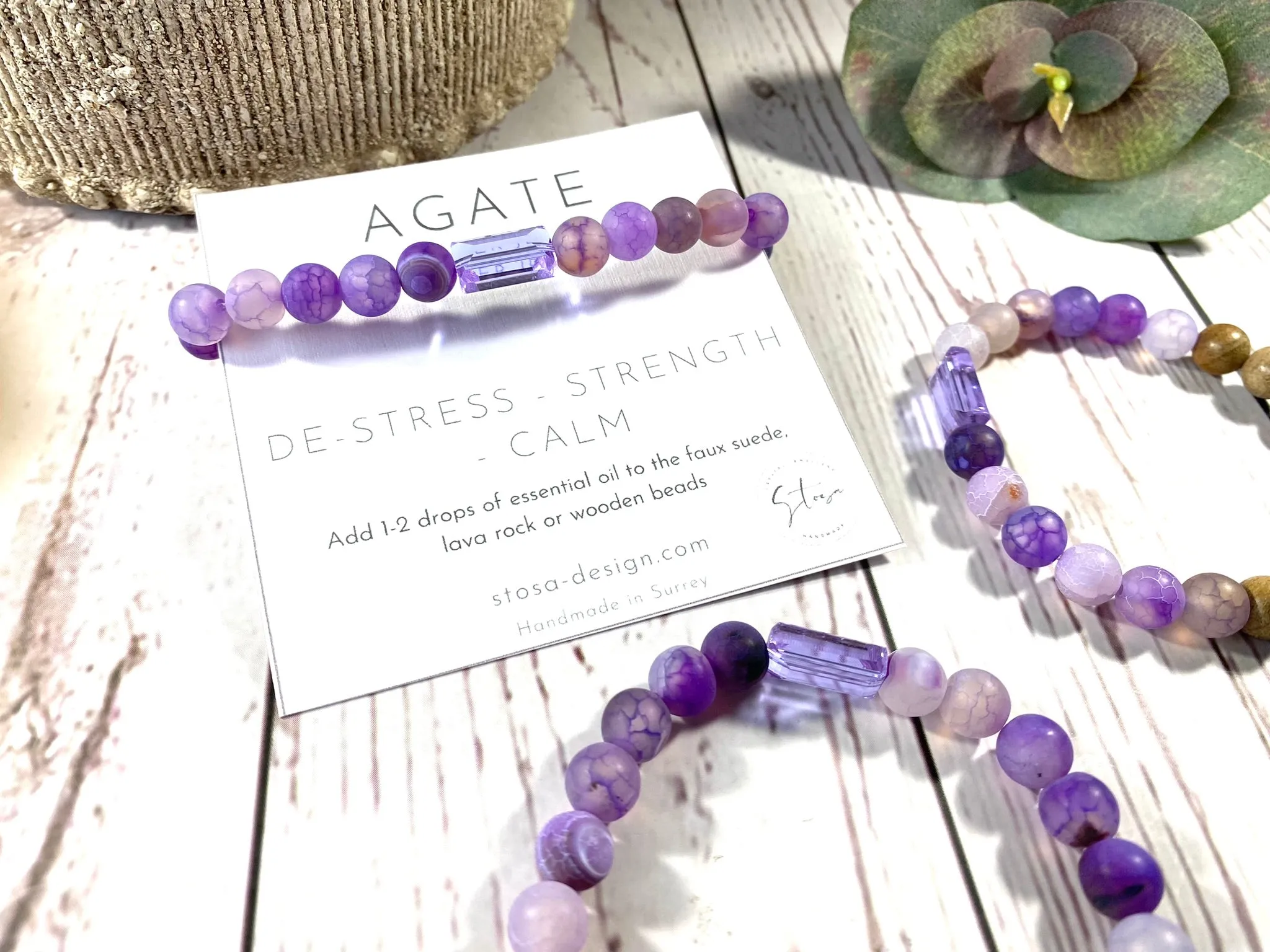 Lavender Crystal Diffuser Bracelet