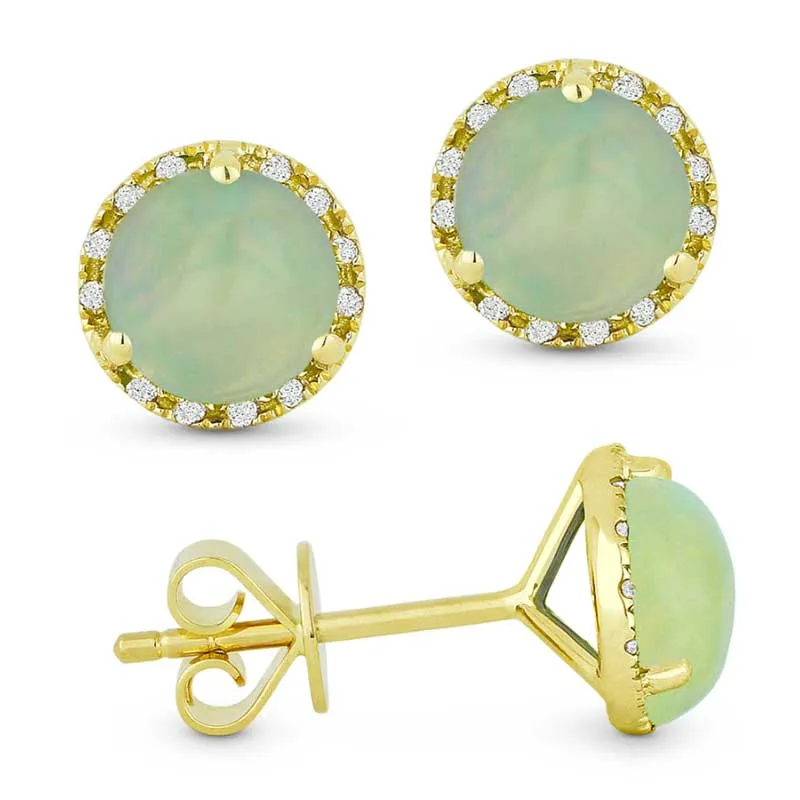 Madison L 14k Yellow Gold Opal Earrings