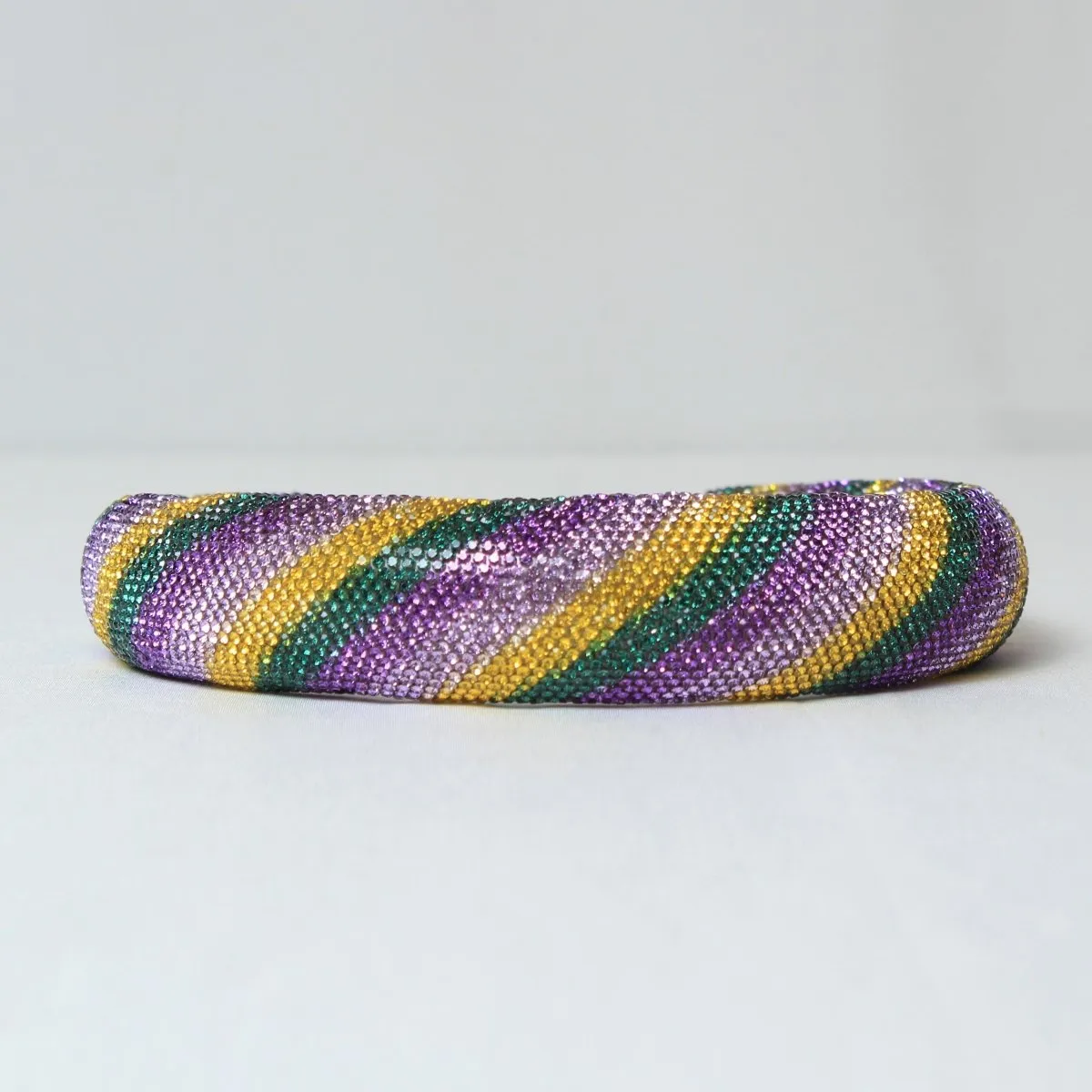 Mardi Gras Striped Rhinestone Headband