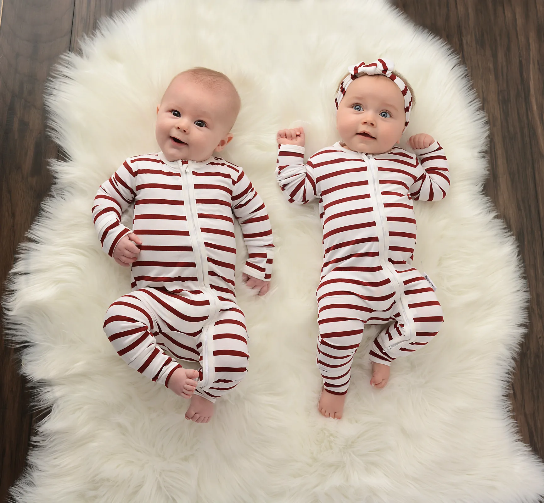 Maroon Stripe Topknot Headband