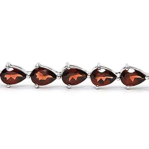 MARVELOUS !   11 1/2 CARAT (24 PCS) GARNET   925 STERLING SILVER BRACELET