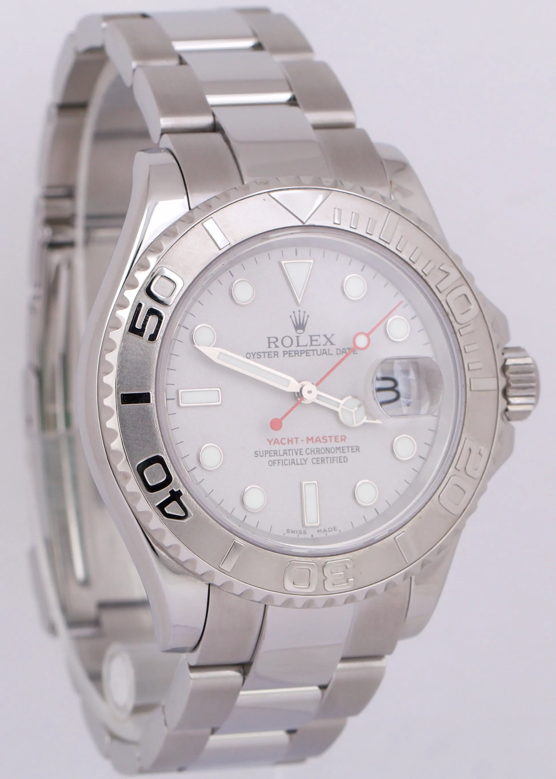 MINT PAPERS Rolex Yacht-Master Stainless Steel PLATINUM 40mm Watch 16622 BOX