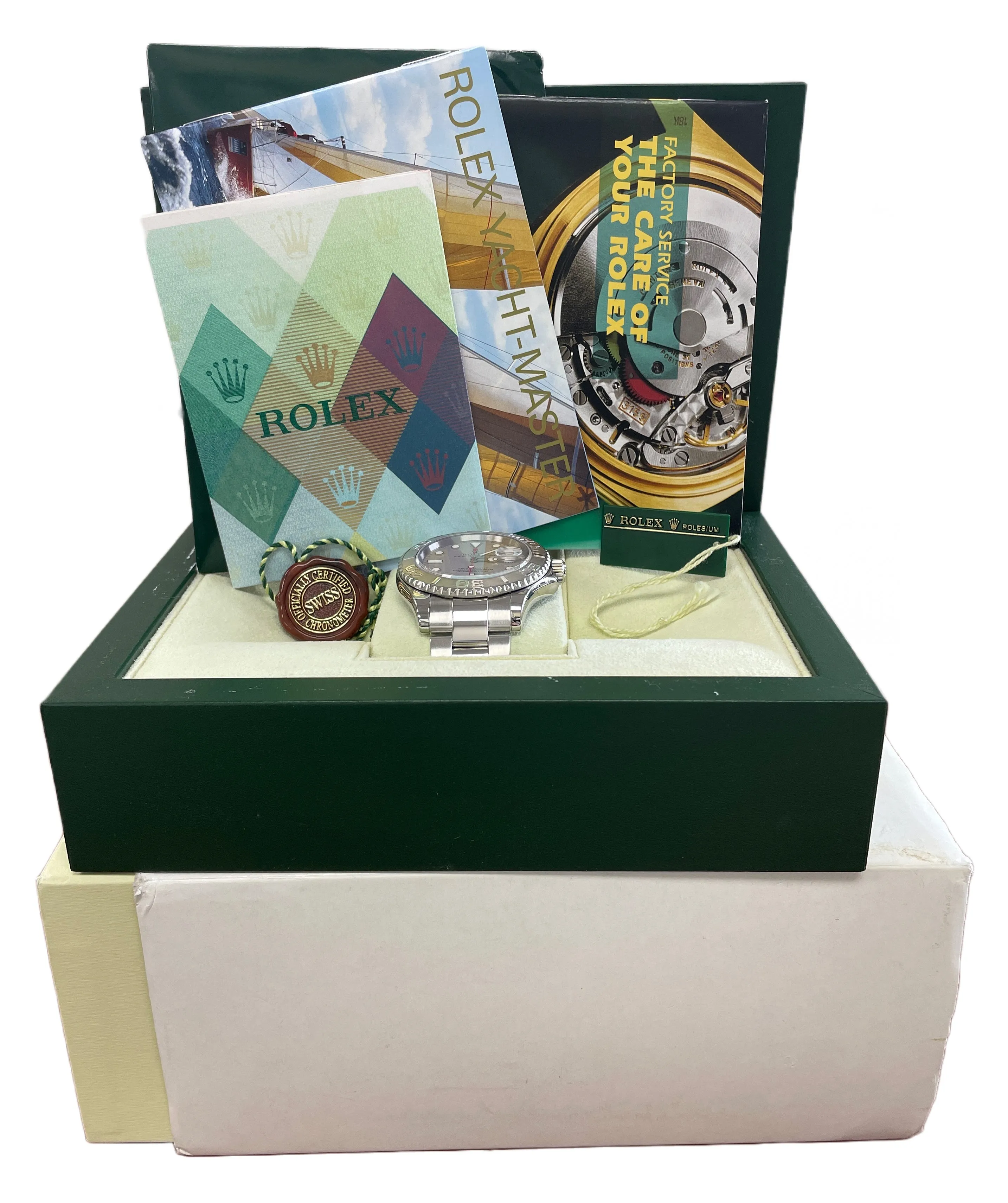 MINT PAPERS Rolex Yacht-Master Stainless Steel PLATINUM 40mm Watch 16622 BOX