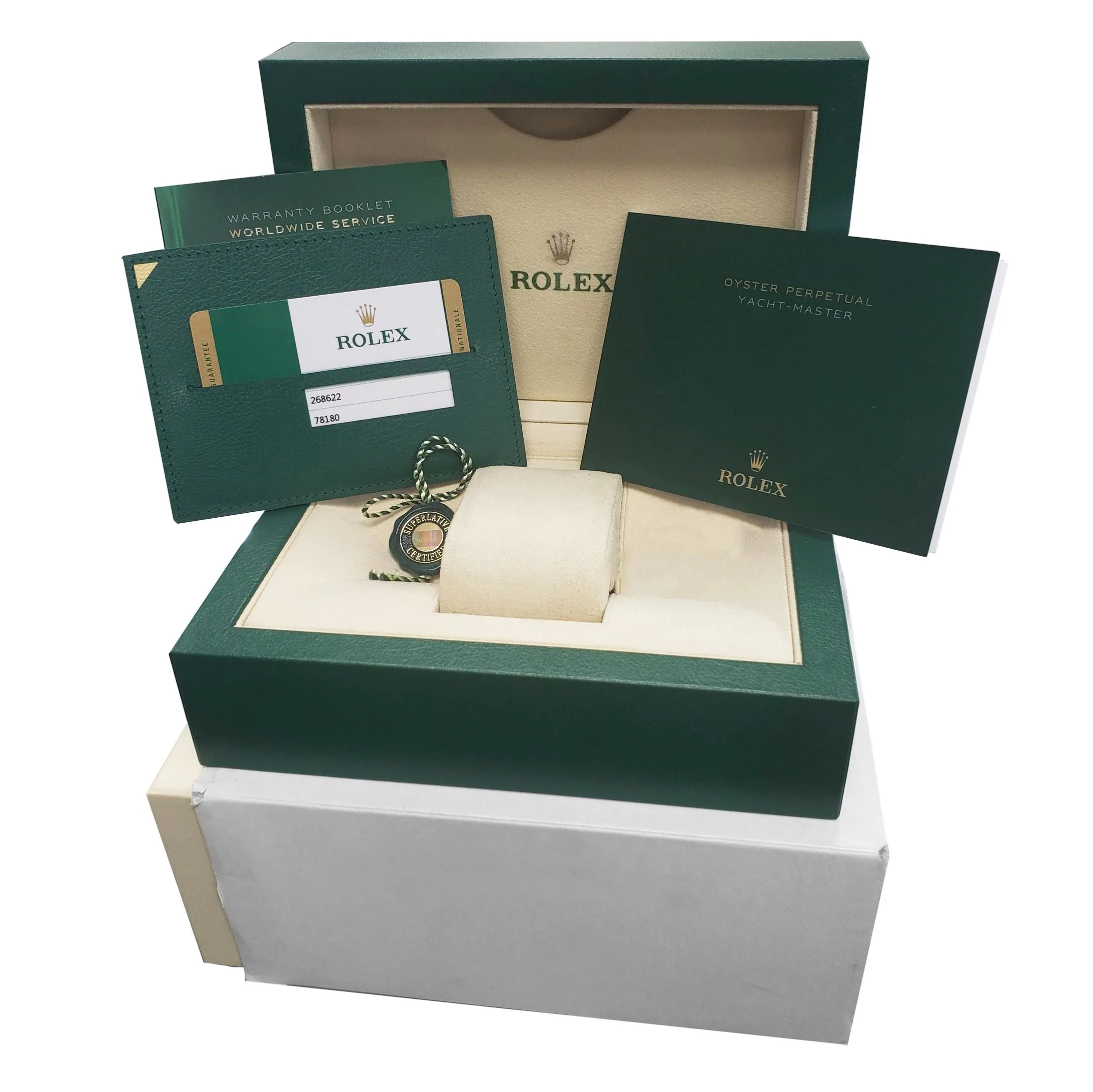 MINT Rolex Yacht-Master Midsize PAPERS Steel Rhodium Gray 37mm Watch 268622 B P