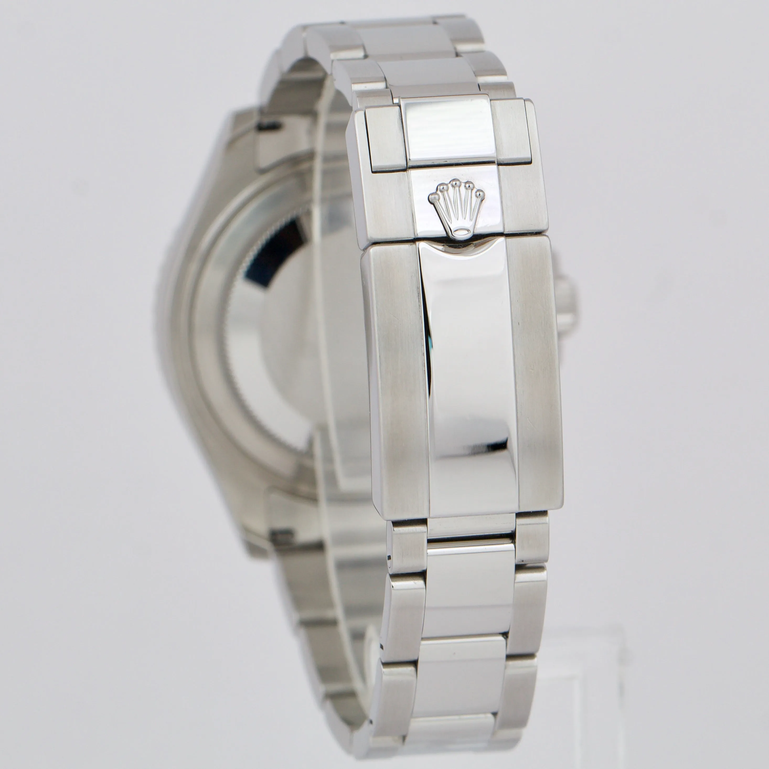 MINT Rolex Yacht-Master Midsize Steel RHODIUM Blue Gray Date 37mm Watch 268622