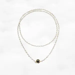 Multi-style Opera Pearl Necklace (Black Terahertz Stone)