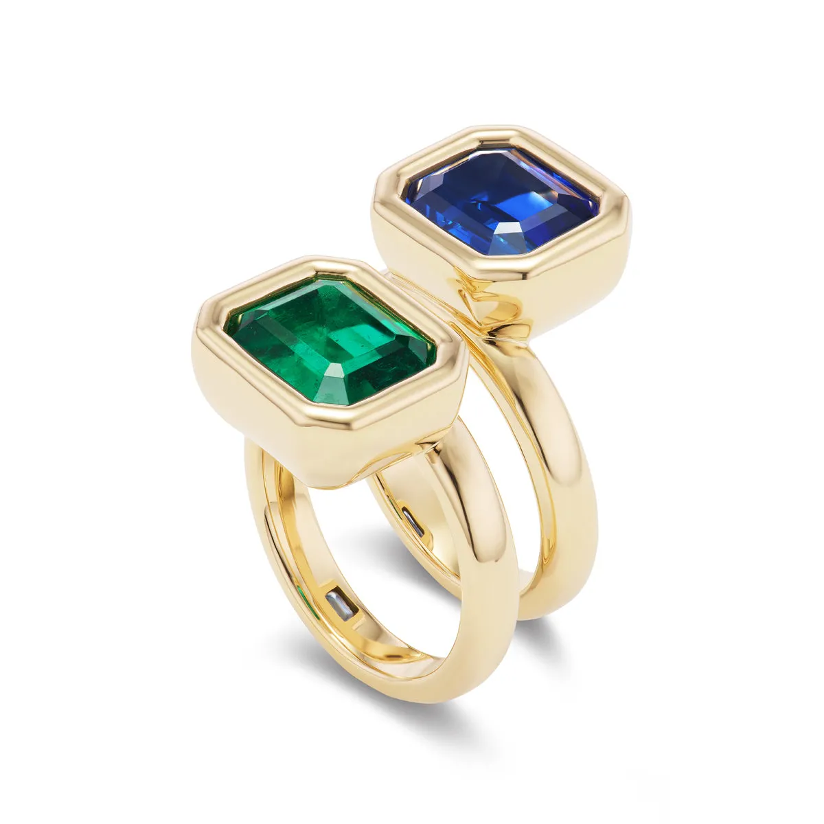 One-of-a-Kind Pillow Ring with Emerald