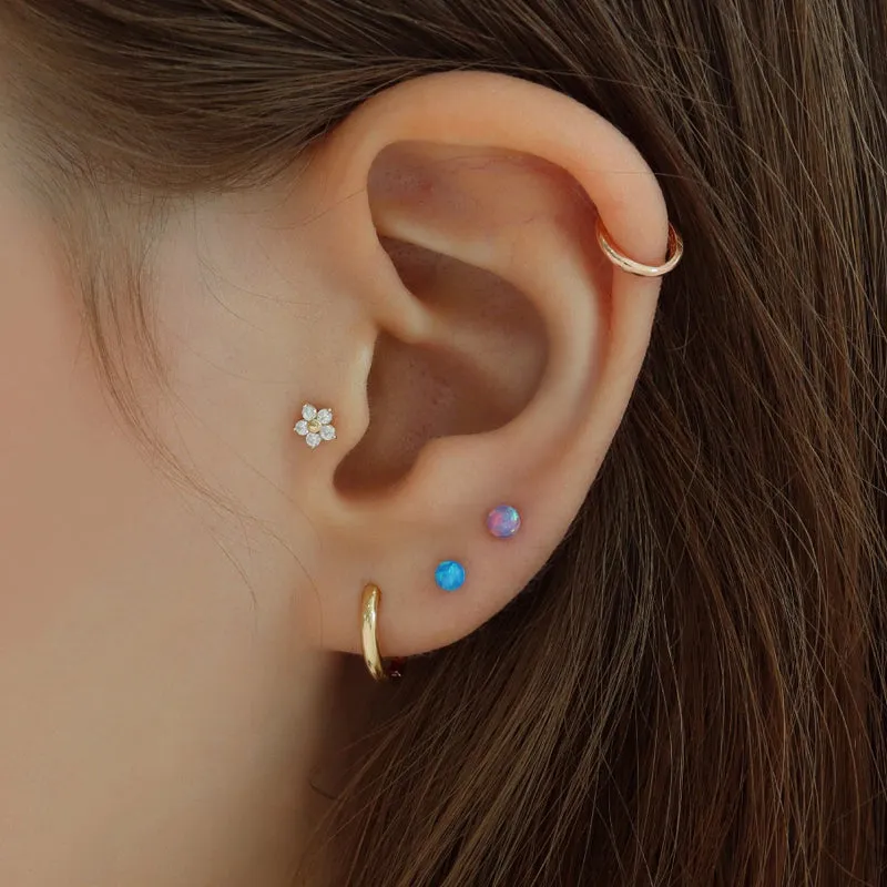 Opal Ball Stud- 14K Gold