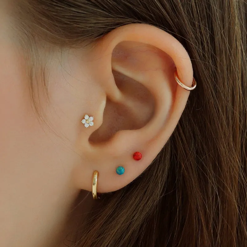Opal Ball Stud- 14K Gold