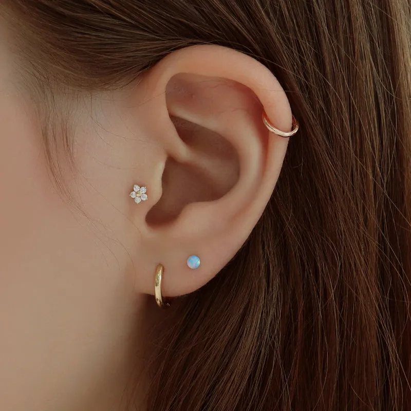 Opal Ball Stud- 14K Gold