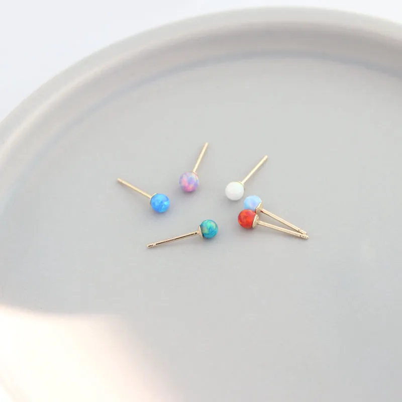 Opal Ball Stud- 14K Gold