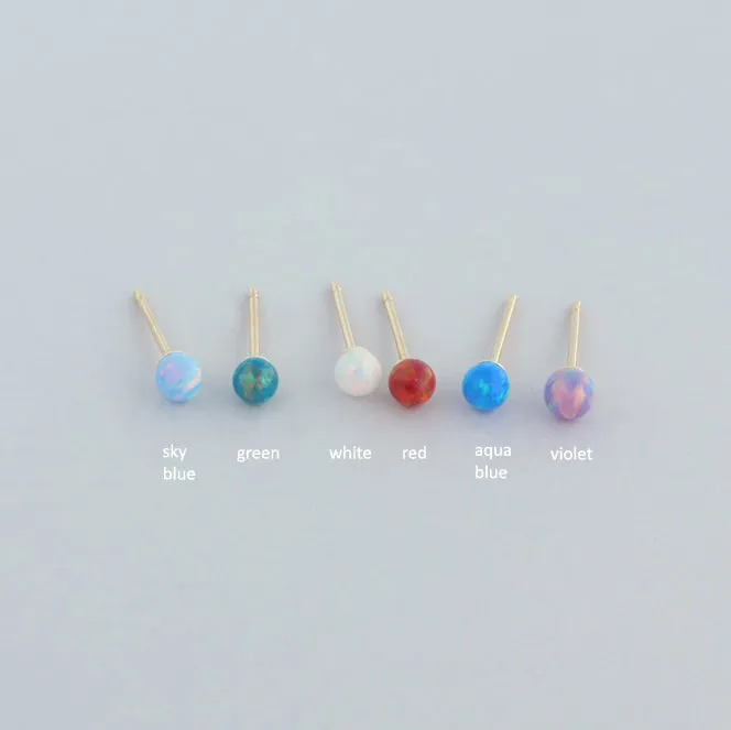 Opal Ball Stud- 14K Gold