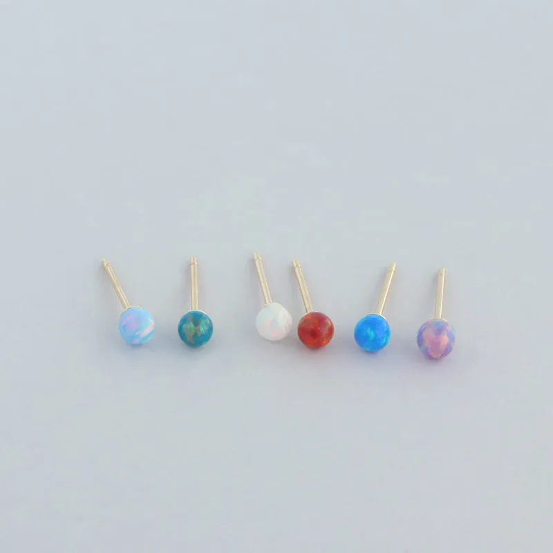 Opal Ball Stud- 14K Gold