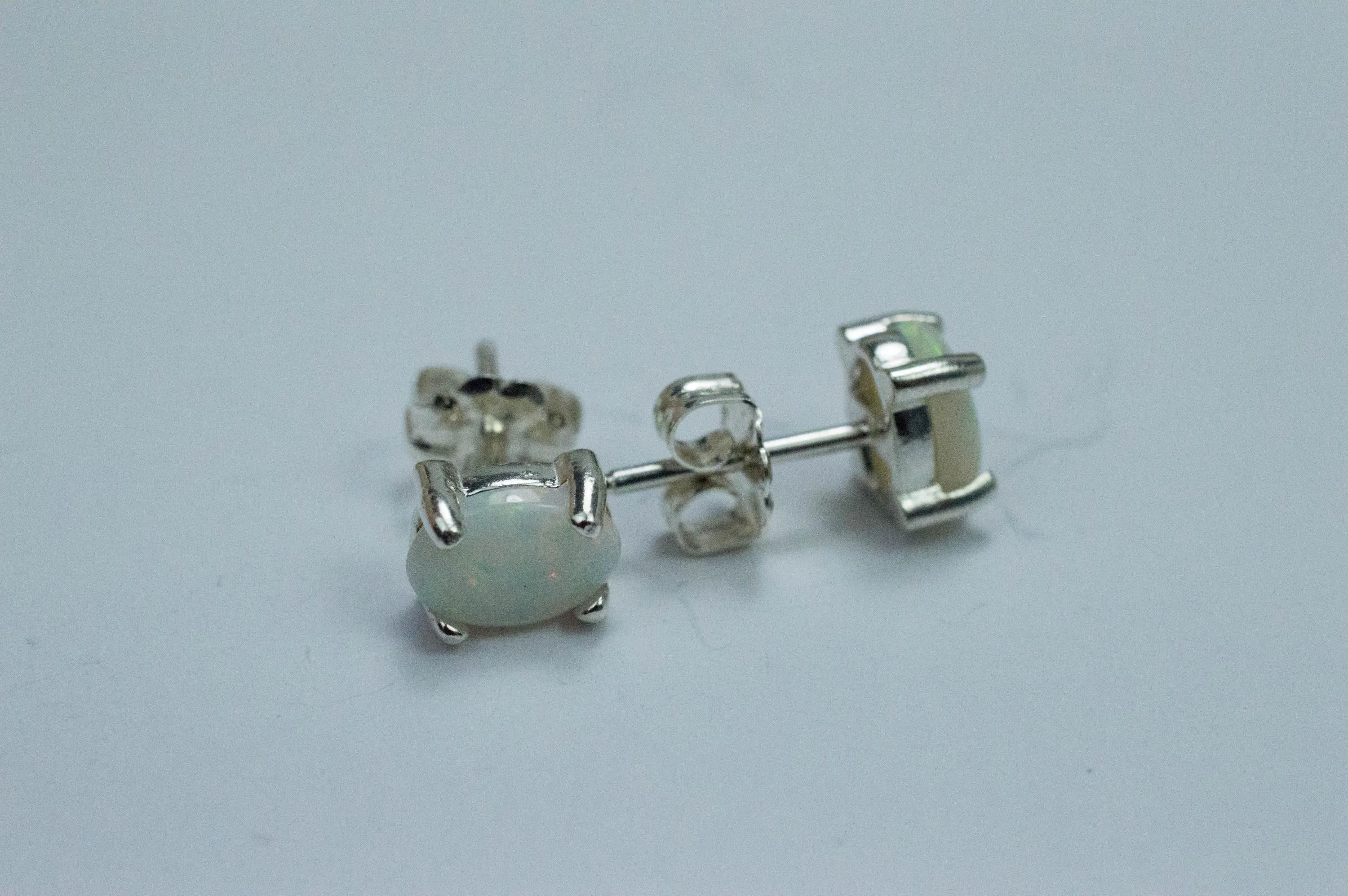 Opal Earrings, Natural Untreated Australia Opal; 0.995cts