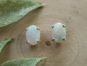 Opal Earrings, Natural Untreated Australia Opal; 0.995cts