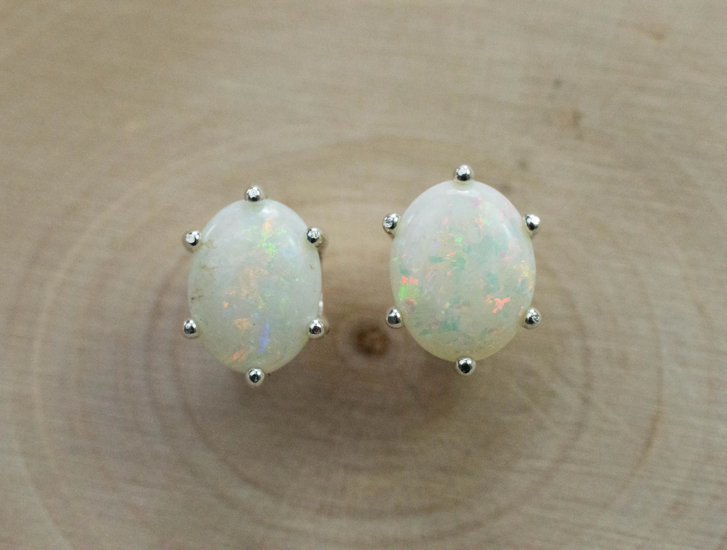 Opal Earrings, Natural Untreated Australia Opal; 1.885cts