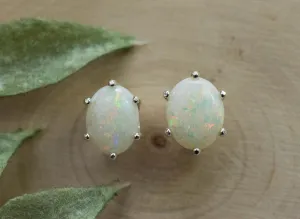 Opal Earrings, Natural Untreated Australia Opal; 1.885cts