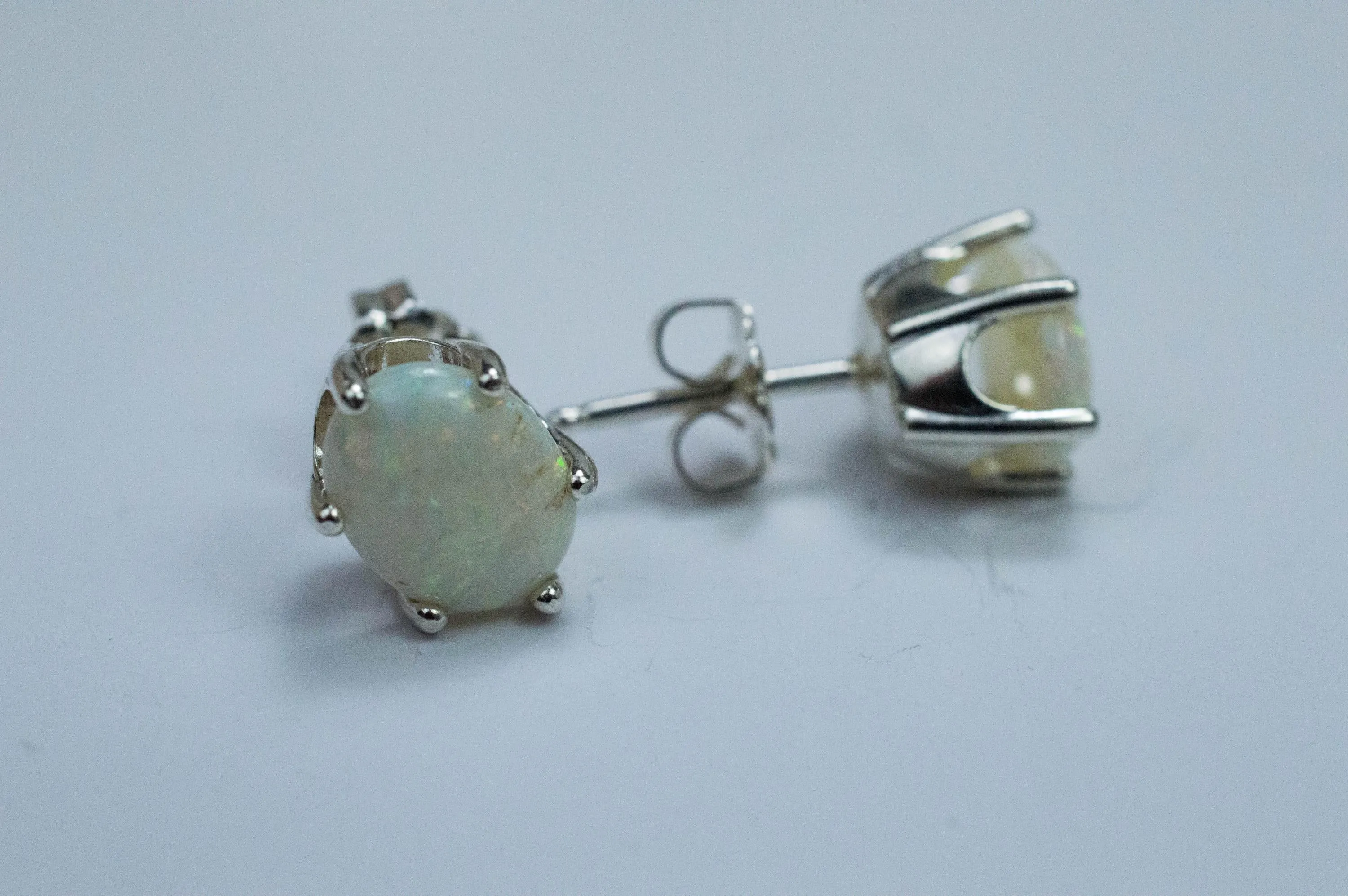 Opal Earrings, Natural Untreated Australia Opal; 1.885cts
