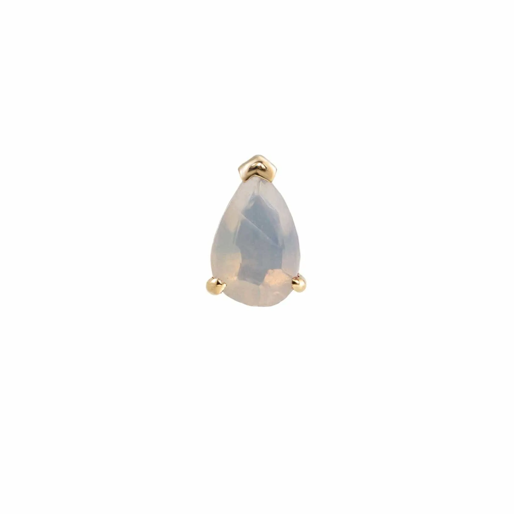 Opal Mini Claw Set Pear Gemstone Stud - Single