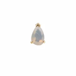 Opal Mini Claw Set Pear Gemstone Stud - Single